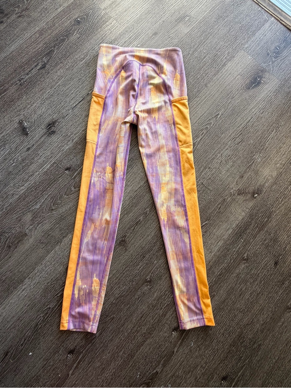 Gymshark Kids Purple & Orange Panel Leggings